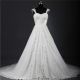 A Line Sweetheart Tulle Lace Applique Wedding Dress With Cap Sleeve Straps