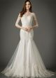 Adorable Trumpet Illusion Neckline Sheer Sleeve Tulle Lace Wedding Dress