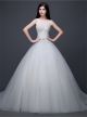 Ball Gown Illusion Neckline Cut Out Back Tulle Lace Beaded Wedding Dress