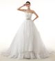 Ball Gown Strapless Lace Wedding Dress With Crystals Sash