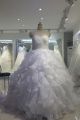 Ball Gown Sweetheart Corset Organza Ruffle Plus Size Wedding Dress Court Train