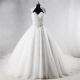 Ball Gown Sweetheart Sheer Back Tulle Beaded Pearl Wedding Dress With Collar
