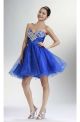 Ball Sweetheart Short Royal Blue Tulle Cocktail Prom Dress Corset Back