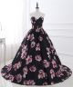 Beautiful Ball Gown Strapless Sweetheart Corset Satin Floral Prom Dress