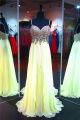 Beautiful Sweetheart Long Lime Green Chiffon Beaded Prom Dress With Straps