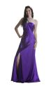 Charming Halter Open Back Long Purple Charmeuse Prom Dress With Slit