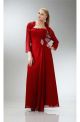 Classic Sheath Strapless Red Chiffon Mother Evening Dress Bolero Jacket