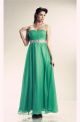 Classic Strapless Sweetheart Long Emerald Green Chiffon Beaded Prom Dress