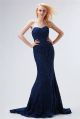 Classy Mermaid Sweetheart Navy Blue Lace Evening Prom Dress