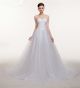 Cute Ball Gown Strapless Tulle Lace Beaded Corset Wedding Dress