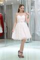 Cute Sweetheart Short Ivory Lace Party Prom Dress