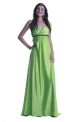 Elegant Halter Empire Waist Criss Cross Back Lime Green Silk Evening Dress