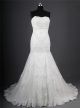 Elegant Mermaid Strapless Tulle Lace Beaded Corset Wedding Dress Court Train