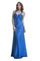 Elegant Sweetheart Open Back Long Royal Blue Silk Prom Dress With Straps