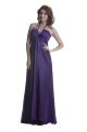 Fantastic Halter Empire Waist Purple Silk Beaded Evening Prom Dress