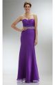 Fantastic Sheath Sweetheart Long Purple Chiffon Beaded Prom Dress