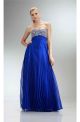 Fantastic Sweetheart Empire Waist Long Royal Blue Chiffon Pleated Prom Dress