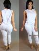 Fashion High Neck Sleeveless Cutout Rompers Women Jumpsuit