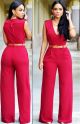 Fashion V Neck Sleeveless Long Casual Rompers And Jumpsuit With Belt