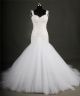 Fit And Flare Sweetheart Backless Tulle Lace Beaded Wedding Dress With Straps