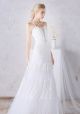 Fitted Sweetheart Halter Tulle Lace Tiered Boho Outdoor Garden Wedding Dress