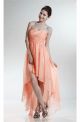 Glamour High Low Sweetheart Peach Chiffon Prom Dress