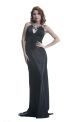 Gorgeous Jewel Neckline Empire Waist Long Black Prom Dress With Straps