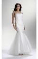 Gorgeous Mermaid Low Back White Tulle Beaded Prom Dress With Straps