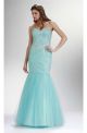 Gorgeous Mermaid Sweetheart Corset Baby Blue Tulle Beaded Prom Dress