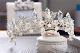 Lovely Crystal Pearl Wedding Bridal Tiara Crown Butterfly