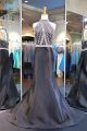 Mermaid Halter Black Satin Beaded Prom Dress