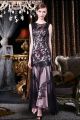 Mermaid Sleeveless Keyhole Back Ankle Length Black Lace Special Occasion Evening Dress