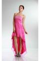 Modern High Low Strapless Empire Waist Hot Pink Chiffon Prom Dress