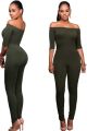 Off The Shoulder Casual Bodycon Rompers Women Jumpsuit With Sleeves