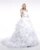 Princess Ball Gown Sweetheart Tulle Ruffle Wedding Dress With Beading Sash