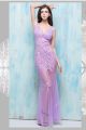 Sexy Deep V Neck Open Back Lilac Tulle Lace Sheer Illusion Special Occasion Prom Dress