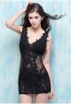 Sexy Deep V Neck See Through Mini Black Lace Night Out Club Party Dress