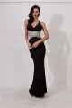 Sexy Halter Cut Out Backless Black Jersey Beaded Formal Occasion Evening Dress