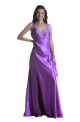 Sexy Sweetheart Backless High Slit Purple Silk Prom Dress With Straps