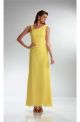 Sheath Asymmetrical Long Yellow Chiffon Ruched Bridesmaid Evening Dress