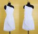 Sheath Column One Shoudler Short White Chiffon Beaded Party Prom Dress