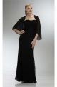 Sheath Strapless Long Black Lace Mother Of The Bride Dress With Bolero Jacket
