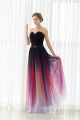 Sheath Sweetheart Long Colorful Ombre Chiffon Prom Dress With Belt