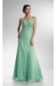 Sheath Sweetheart Long Mint Green Chiffon Prom Dress With Beading Sash