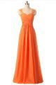 Sheath Sweetheart Long Orange Chiffon Prom Dress Keyhole Back