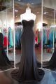 Sheath Sweetheart Black Chiffon Beaded Special Occasion Prom Dress With Straps