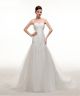 Simple Trumpet Sweetheart Tulle Ruched Wedding Dress Corset Back