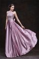 Stunning Long Lilac Lace Silk Draped Evening Prom Dress With Bow Sash