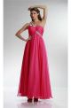 Stunning One Shoulder Empire Waist Long Hot Pink Chiffon Prom Dress
