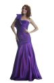 Trumpet Mermaid One Shoulder Purple Taffeta Ruched Prom Dress With Flower